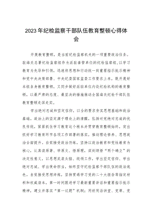 “2023年纪检监察干部队伍教育整顿”心得体会精品六篇.docx