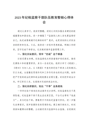 全国纪检监察干部队伍教育整顿心得体会两篇合集.docx