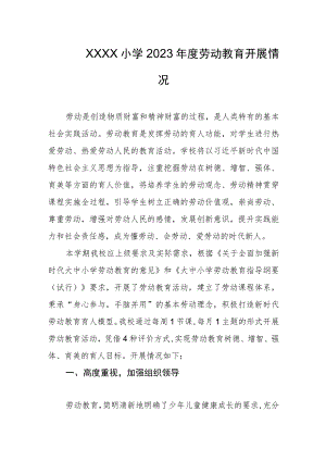 小学2023年度劳动教育开展情况.docx