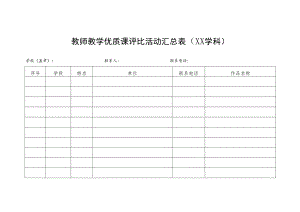 教师教学优质课评比活动汇总表.docx