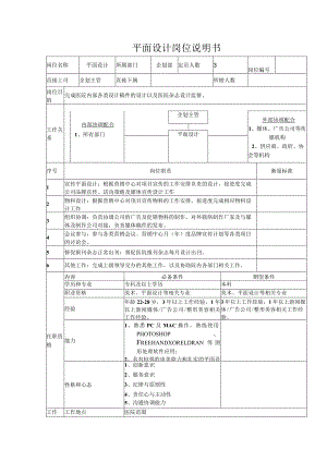 医院平面设计岗位说明书.docx