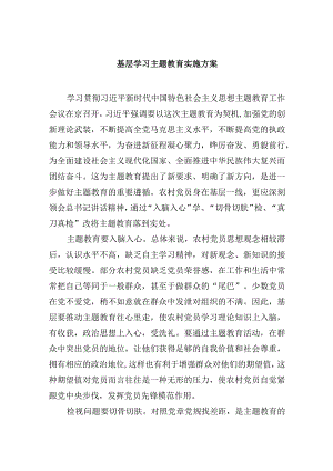 基层学习主题教育实施方案.docx