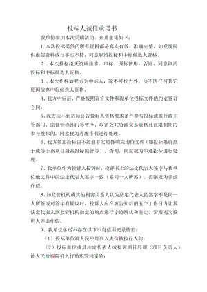 投标人诚信承诺书.docx