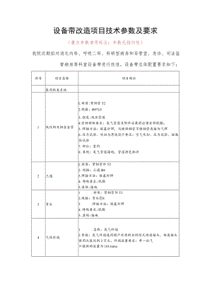 设备带改造项目技术参数及要求.docx