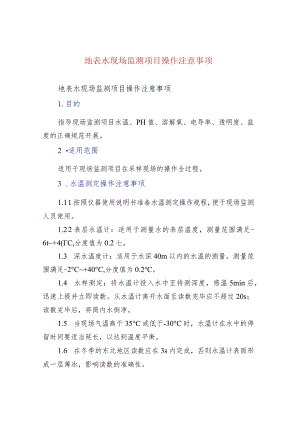 地表水现场监测项目操作注意事项.docx