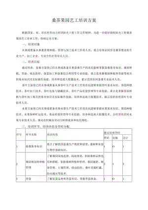 桑茶果园艺工培训方案.docx