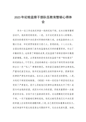 2023全国纪检监察干部队伍教育整顿教育活动的心得体会8篇.docx