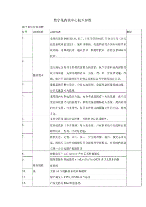 数字化内镜中心技术参数.docx