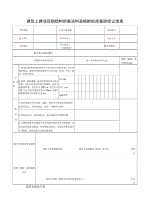 建筑土建项目钢结构防腐涂料装检验批质量验收记录表.docx