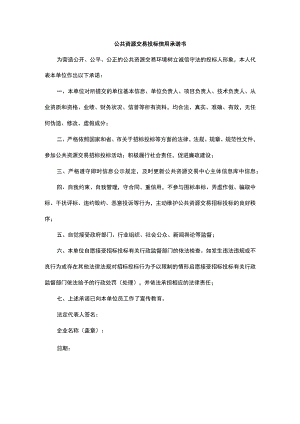 公共资源交易投标信用承诺书.docx