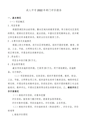 成人中专2022年部门评价报告.docx