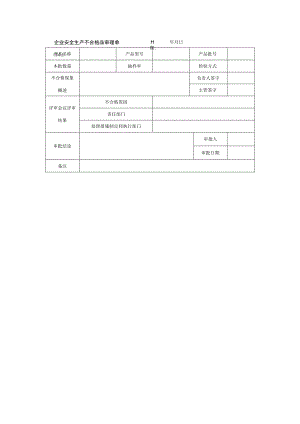 企业安全生产不合格品审理单.docx