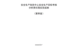 安全调度信息中心安全生产目标考核分析责任落实完成表D.docx