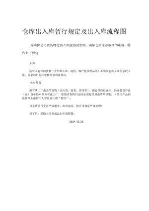 仓库出入库管理规定及流程图3页参考范本.docx