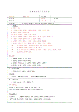 财务部经理岗位说明书.docx