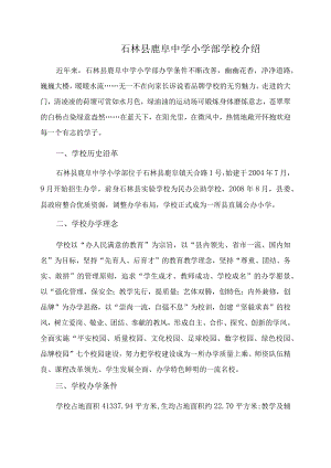 石林县鹿阜中学小学部学校介绍.docx