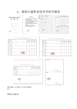 湖南九嶷职业技术学院学籍表.docx