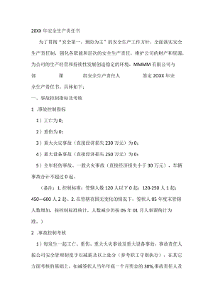 20XX年安 全 生 产 责 任 书.docx