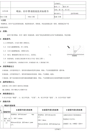 喷涂、丝印产品检验标准(二级).docx