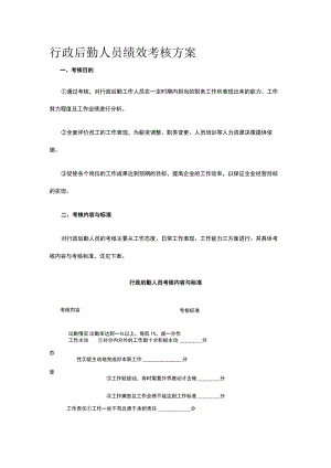 行政后勤人员绩效考核方案全.docx