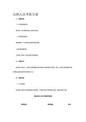 出纳人员考核方案全.docx