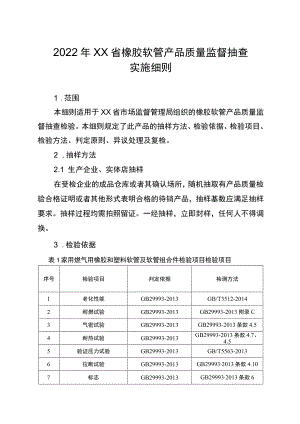 2022年工业品省级监督抽查实施细则（橡胶软管）.docx