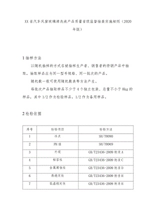 汽车风窗玻璃清洗液产品质量省级监督抽查实施细则(2020年版).docx