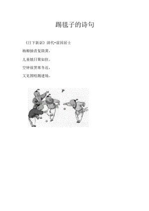 踢毽子的诗句.docx