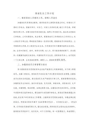 保安队长工作计划.docx