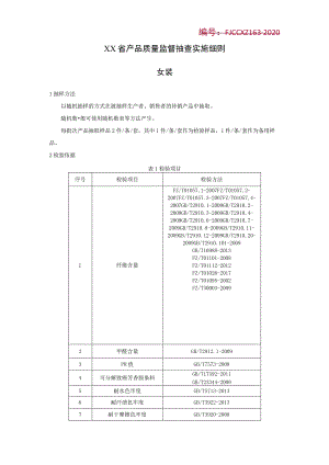 产品质量监督抽查实施细则——女装.docx