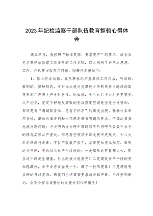 2023纪检监察干部队伍教育整顿心得体会感悟十一篇.docx