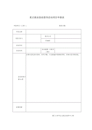 重点就业创业指导活动项目申报表.docx