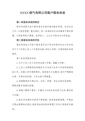 燃气有限公司客户服务承诺.docx