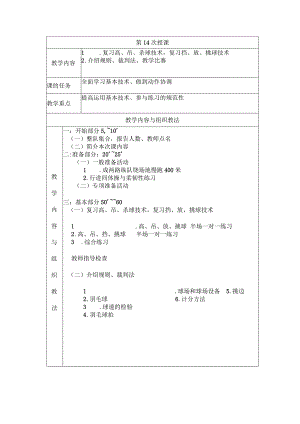大学羽毛球教学复习高、吊、杀球技术教案.docx