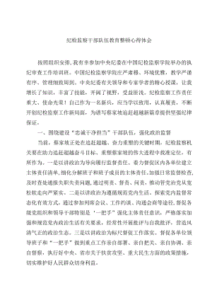 纪检监察干部队伍教育整顿心得体会精选（共五篇）.docx