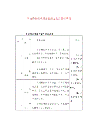 学校物业保洁服务管理方案及目标承诺.docx