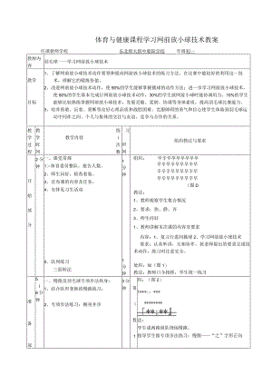 体育与健康课程学习网前放小球技术教案.docx