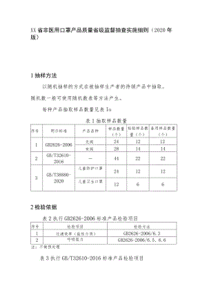 非医用口罩产品质量省级监督抽查实施细则(2020年版).docx