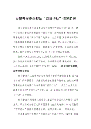 公安夏季治安打击整治“百日行动”进展情况汇报六篇.docx