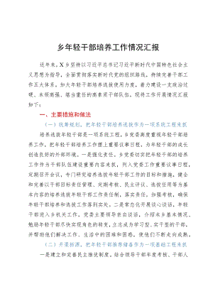 乡年轻干部培养工作情况汇报.docx
