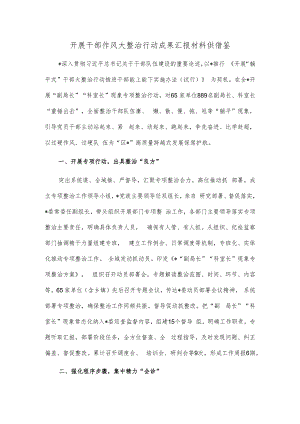 开展干部作风大整治行动成果汇报材料供借鉴.docx