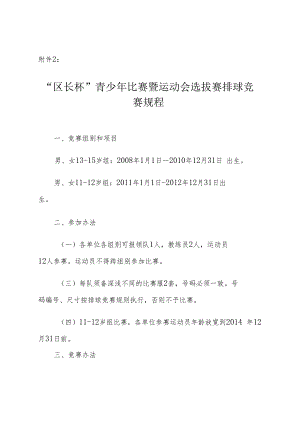 青少年比赛暨运动会选拔赛竞赛规程.docx