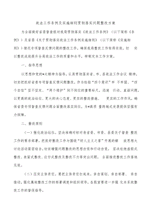 政法工作条例及实施细则贯彻落实问题整改方案.docx