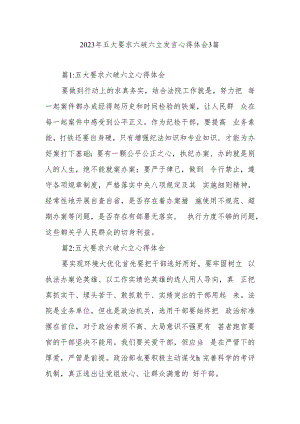 2023年五大要求六破六立发言心得体会3篇.docx