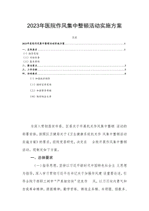 2023年医院作风集中整顿活动实施方案.docx