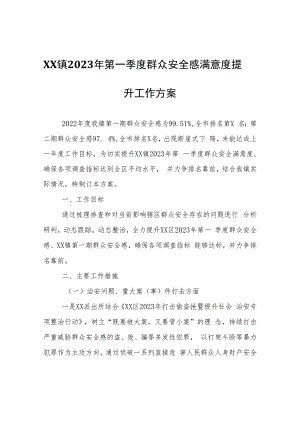 XX镇2023年第一季度群众安全感满意度提升工作方案.docx