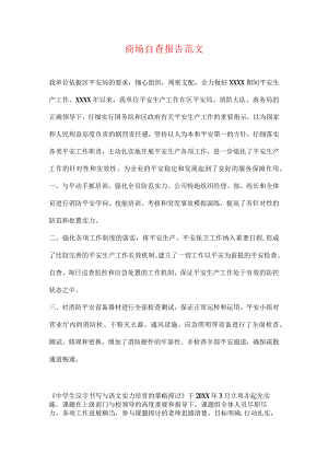商场自查报告范文.docx