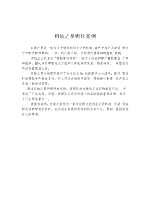 启迪之星-孵化案例.docx