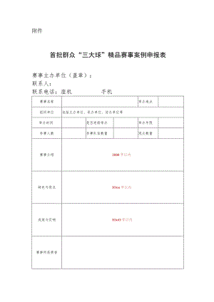 首批群众“三大球”精品赛事案例申报表.docx