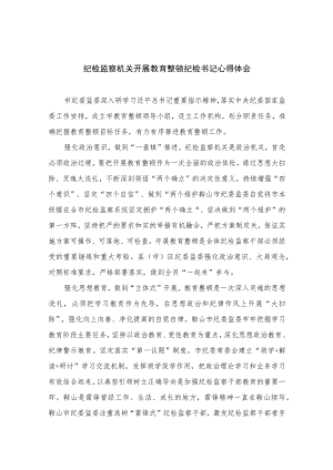 2023纪检监察机关开展教育整顿纪检书记心得体会（10篇）.docx